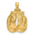 Image of 10K Yellow Gold Solid Polished Open-Backed Boxing Gloves Pendant