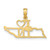 Image of 10k Yellow Gold Solid Tennessee State Pendant