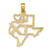 Image of 10k Yellow Gold Solid Texas State Pendant