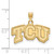 Image of 10K Yellow Gold Texas Christian University Small Pendant by LogoArt (1Y002TCU)