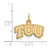 Image of 10K Yellow Gold Texas Christian University X-Small Pendant by LogoArt (1Y001TCU)