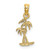 Image of 10K Yellow Gold Texture Mini Double Palm Trees Pendant
