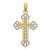 Image of 10K Yellow Gold Textured and Cut-Out W/ Rope Frame Block Cross Pendant