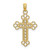 Image of 10K Yellow Gold Textured and Cut-Out W/ Rope Frame Block Cross Pendant