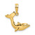Image of 10k Yellow Gold Textured Dolphin Jumping Pendant 10K7421