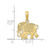 Image of 10K Yellow Gold Textured Elephant Pendant
