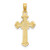 Image of 10K Yellow Gold Textured Leaves On Edges Cross Pendant