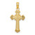 Image of 10K Yellow Gold Textured Leaves On Edges Cross Pendant