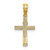 Image of 10K Yellow Gold Textured Mini Cross w/ Heart Pendant