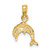 Image of 10K Yellow Gold Textured Mini Dolphin Jumping Pendant