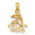 Image of 10K Yellow Gold Textured Mini Double Dolphins and Waves Pendant