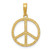 Image of 10K Yellow Gold Textured Peace Sign Pendant