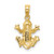Image of 10k Yellow Gold Textured Top View Frog Pendant