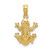 Image of 10k Yellow Gold Textured Top View Frog Pendant