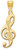 Image of 10k Yellow Gold Treble Clef Music Note Name Pendant - Small
