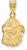 Image of 10K Yellow Gold University of Georgia Medium Pendant by LogoArt (1Y045UGA)