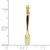 Image of 10k Yellow Gold w/ Black Enamel 3-D Table Fork Pendant