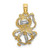 Image of 10K Yellow Gold W/ Rhodium 2-D and Textured Octopus Pendant 10K9223