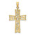 Image of 10K Yellow Gold W/ Rhodium and Diamond-cut Flower Design Cross Pendant