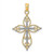 Image of 10K Yellow Gold W/ Rhodium Beaded Cross Pendant