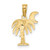 Image of 10K Yellow Gold w/ Rhodium Charleston Palm Tree Pendant