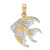 Image of 10K Yellow Gold w/ Rhodium Cut-Out Angelfish Pendant
