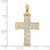 Image of 10K Yellow Gold W/ Rhodium Diamond-cut and Cut-Out Cross Pendant 10K9540