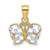 Image of 10K Yellow Gold w/ Rhodium Diamond-cut Butterfly Pendant 10K9500