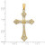 Image of 10K Yellow Gold W/ Rhodium Diamond-cut Edges Cross Pendant