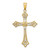 Image of 10K Yellow Gold W/ Rhodium Diamond-cut Edges Cross Pendant