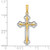 Image of 10K Yellow Gold W/ Rhodium Diamond-cut Reversible Cross Pendant