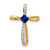 Image of 10k Yellow Gold w/ Rhodium Lab-Created Sapphire and Diamond Cross Pendant