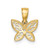 Image of 10K Yellow Gold w/ Rhodium Mini Diamond-cut Butterfly Pendant