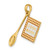 Image of 10K Yellow Gold W/Enamel 3-D Cook Book and Spoon Pendant