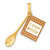 Image of 10K Yellow Gold W/Enamel 3-D Cook Book and Spoon Pendant