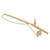 Image of 10K Yellow Gold w/Rhodium 3-D Fly Rod Fishing Pole Pendant