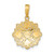 Image of 10K Yellow Gold w/Rhodium and Diamond-cut Filigree Flower Pendant
