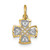 Image of 10K Yellow Gold w/Rhodium and Diamond-cut Hearts In Cross Charm
