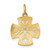 Image of 10K Yellow Gold w/Rhodium Hearts and Diamond-cut Maltese Cross Charm