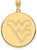 Image of 10K Yellow Gold West Virginia University XL Disc Pendant by LogoArt (1Y054WVU)