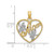 Image of 10k Yellow Gold with Rhodium-Plating & Polished Beaded Heart w/ Mom Pendant