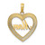 Image of 10k Yellow Gold with Rhodium-Plating & Shiny-Cut Heart Frame Mom Pendant
