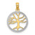 Image of 10k Yellow Gold with Rhodium-Plating 3-D Tree of Life in Round Frame Pendant Image of 10k Yellow Gold with Rhodium-Plating 3-D Tree of Life in Round Frame Pendant