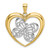 Image of 10k Yellow Gold with Rhodium-Plating Butterfly in Heart Pendant