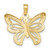 Image of 10k Yellow Gold with Rhodium-Plating Butterfly w/ White Beaded Wings Pendant