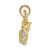 Image of 10k Yellow Gold with Rhodium-Plating Cat Playing w/ Yarn in Basket Pendant