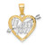 Image of 10k Yellow Gold with Rhodium-Plating I Love You Heart Pendant