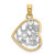 Image of 10k Yellow Gold with Rhodium-Plating LIVE LOVE LAUGH In Heart Pendant