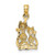 Image of 10k Yellow Gold with Rhodium-Plating Polished Cat & Kitten Pendant