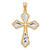 Image of 10k Yellow Gold with Rhodium-Plating Shiny-Cut Cross Pendant 10C1314